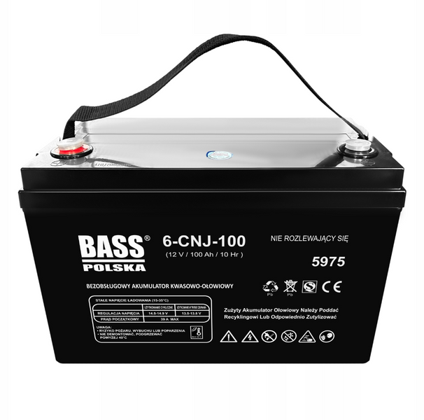 Акумулятор AGM Bass Polska 5975, 12 В, 100 Ah 5975 фото