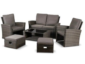 Модульний комплект Mebel Elite Delgado &mdash; диван, 2 крісла, 2 пуфи, столик, сірий ME.DELGADO/P/RT/OGR/ZES фото