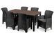 Обідній комплект Mebel Elite Argos &mdash; розсувний стіл 160-260&times;90 см, горіх, 6 крісел Fresno, чорний ME.ARGOS/160-260/O/CZ/OGR/S:1|ME.FRESNO/CZ/RT/FW:6 фото 2