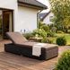 Шезлонг MEBEL ELITE LARGO &mdash; регульована спинка, матрац, чорний ротанг, коричневий ME.LARGO/CZ/RT/OGR/LEZ фото 1