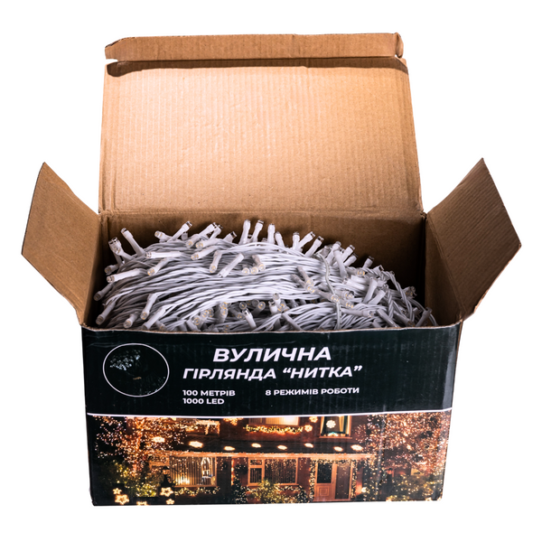Гірлянда нитка 100 м, 1000 LED, біла CF1000L100MWW фото