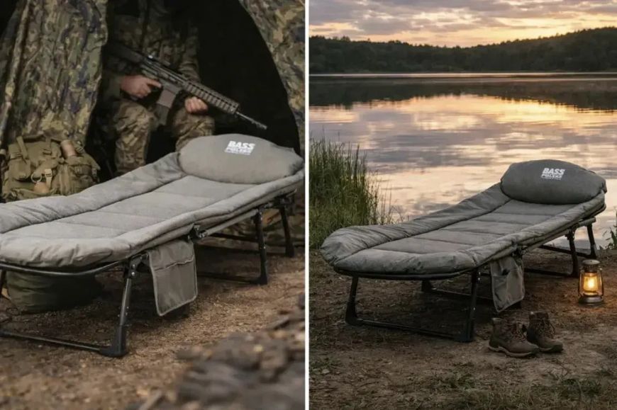 Польове розкладне ліжко Bass Polska BH 31008 &mdash; кемпінгове, металевий каркас, до 165 кг BH 31008 фото